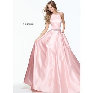 Sherri Hill Satin Halter Ball Gown